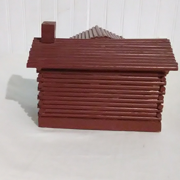 SALE Vintage Hand Made Log Cabin - Picture 4 of 8